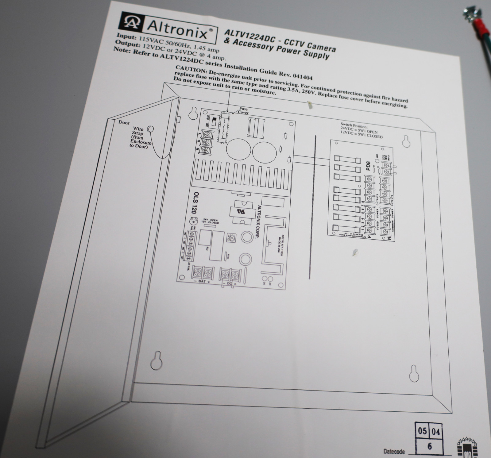ALTRONIX CCTV CAMERA & ACCESSORY POWER SUPPLY