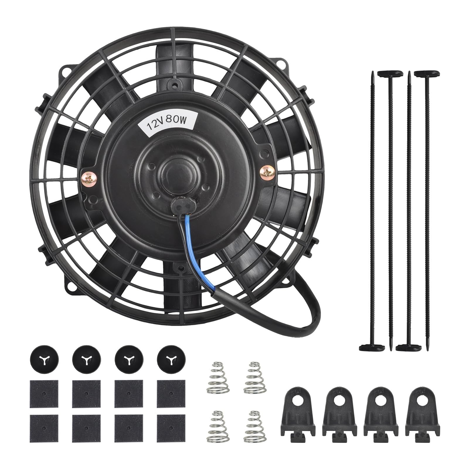 7 Inch Universal Slim Fan Push Pull Electric Radiator 12V 80W 800 CFM Electri...