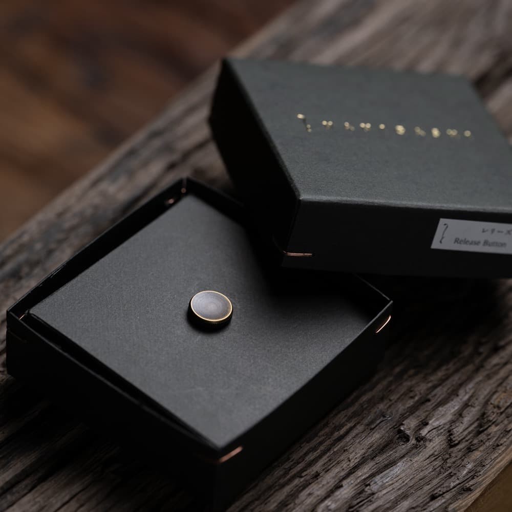 NANIGASHI Shutter Release Button BRASS Black ' Small '  S Size #014683
