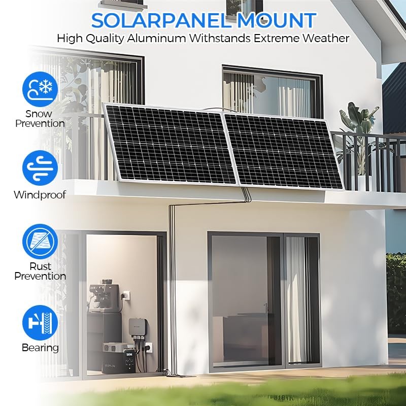 22in Adjustable Solar Panel Stand, Tilt Mount Bracket with Full 22inch