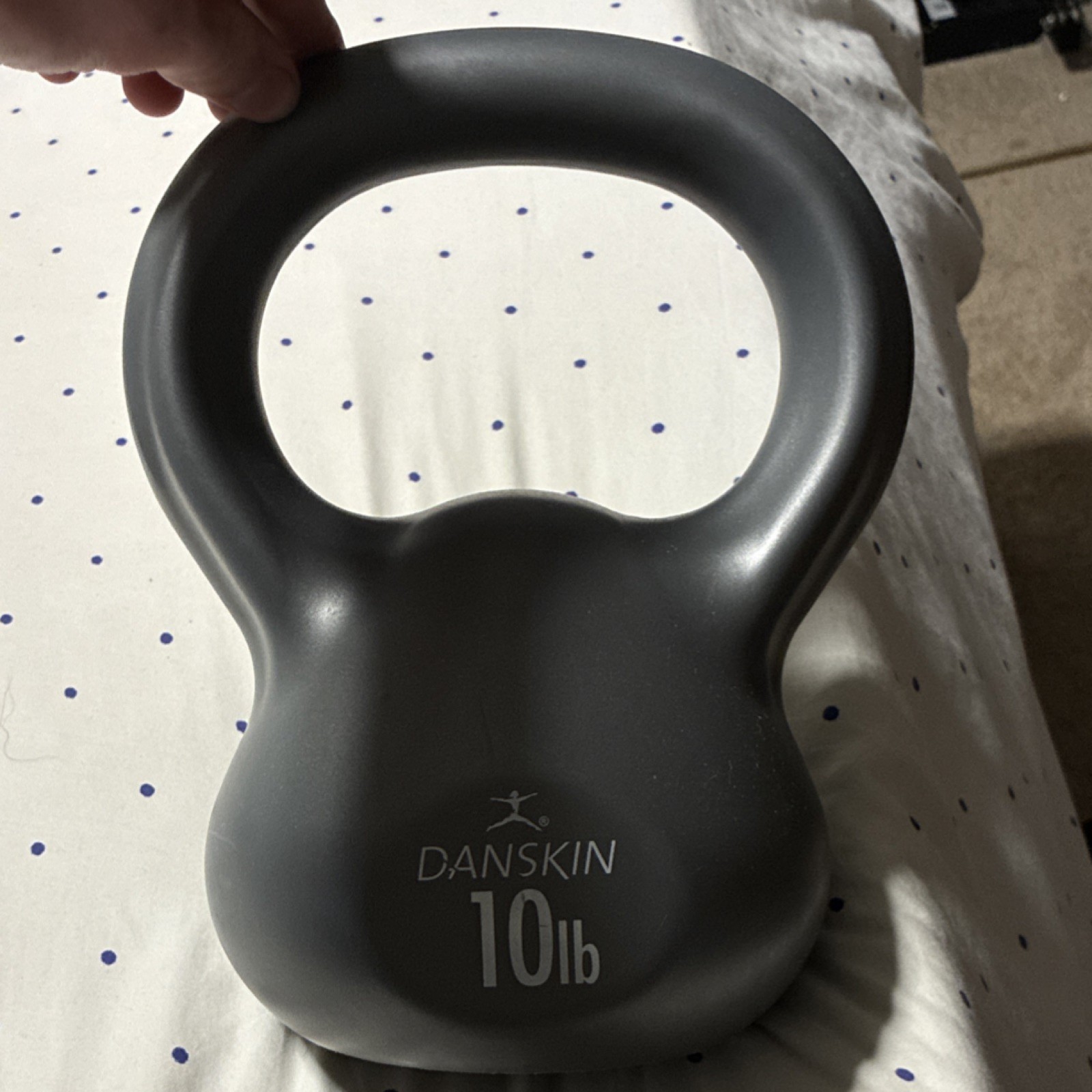Danskin 10 lb Gray Kettlebell Ergonomic Handle Gym Training Weight