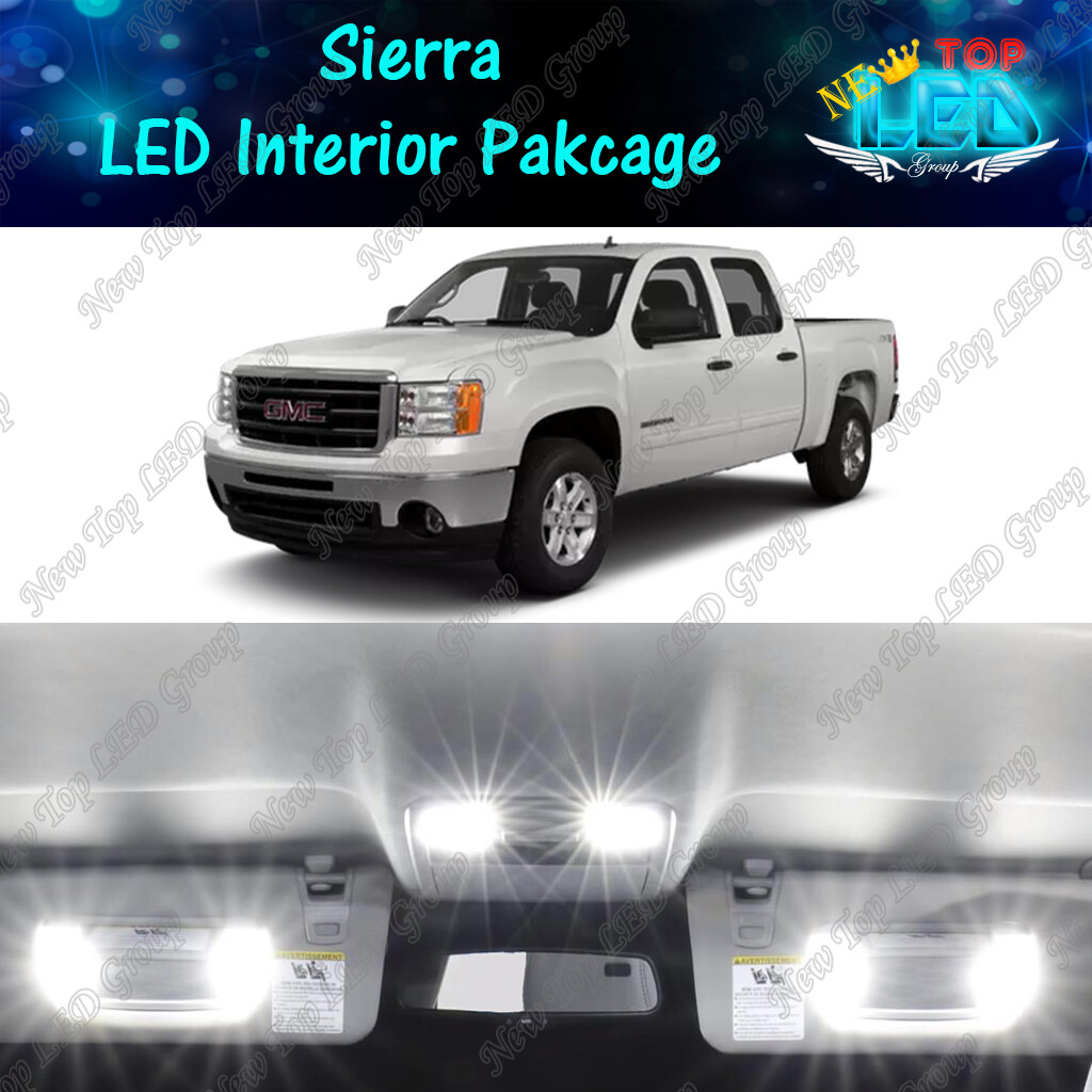 12x White LED Interior Lights Package for 2007 - 2013 GMC Sierra 1500 2500 3500