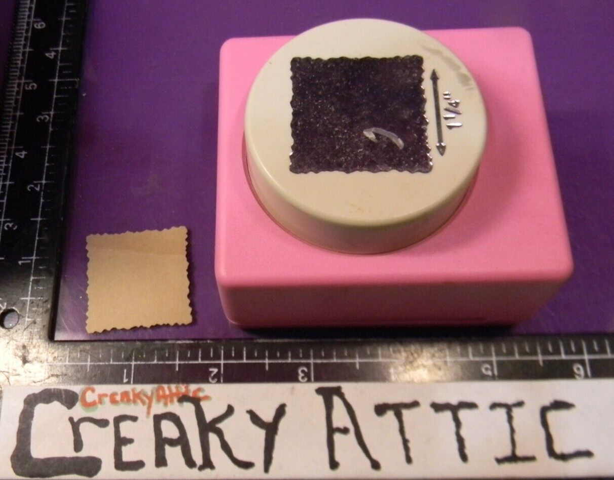 TORN FRAYED SQUARE 1 1/4 INCH PAPER PUNCH MCGILL CRAFTIVITY CREAKYATTIC