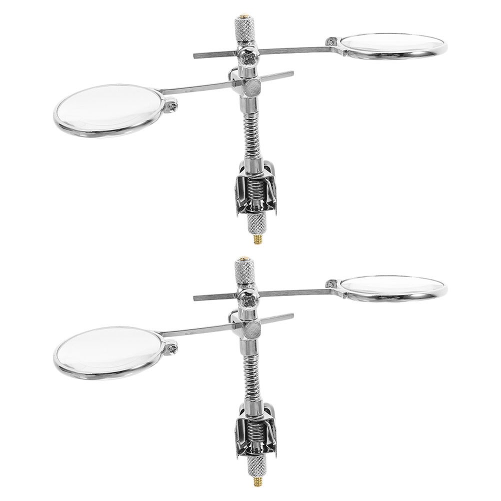 2Pcs Reusable Eyeglasses Clip Magnifier Silver for Jewelry Watch Repair