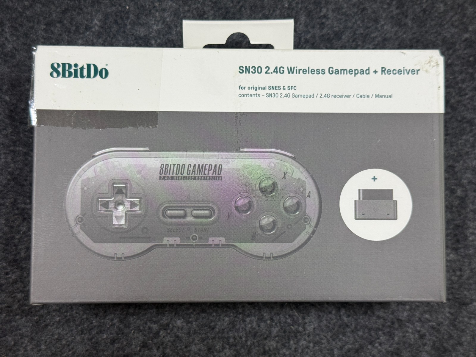 8Bitdo Sn30 2.4G Wireless Gamepad for Original SNES/SFC (Transparent Edition)
