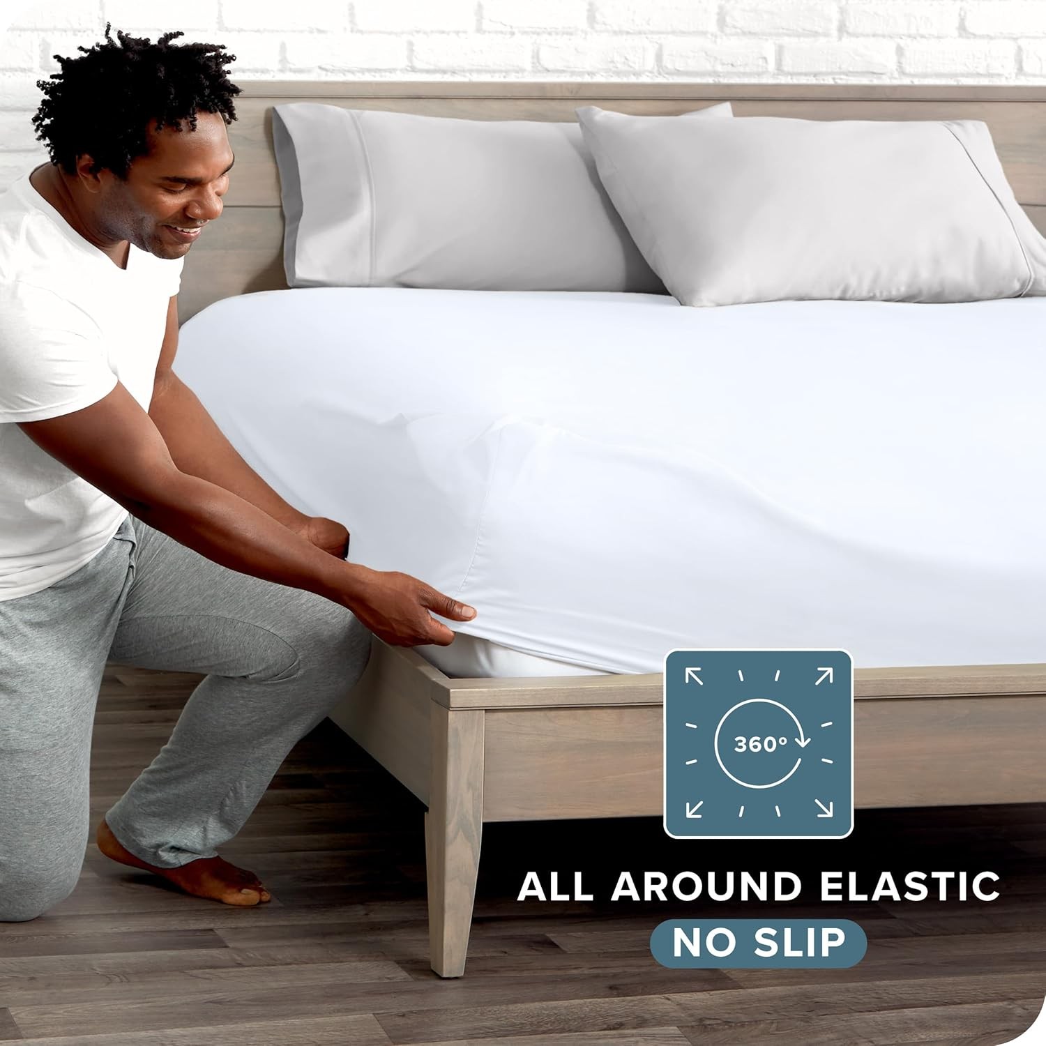Fitted Bottom Sheet Queen Size - Premium 1800 Microfiber - Ultra-Soft Hotel