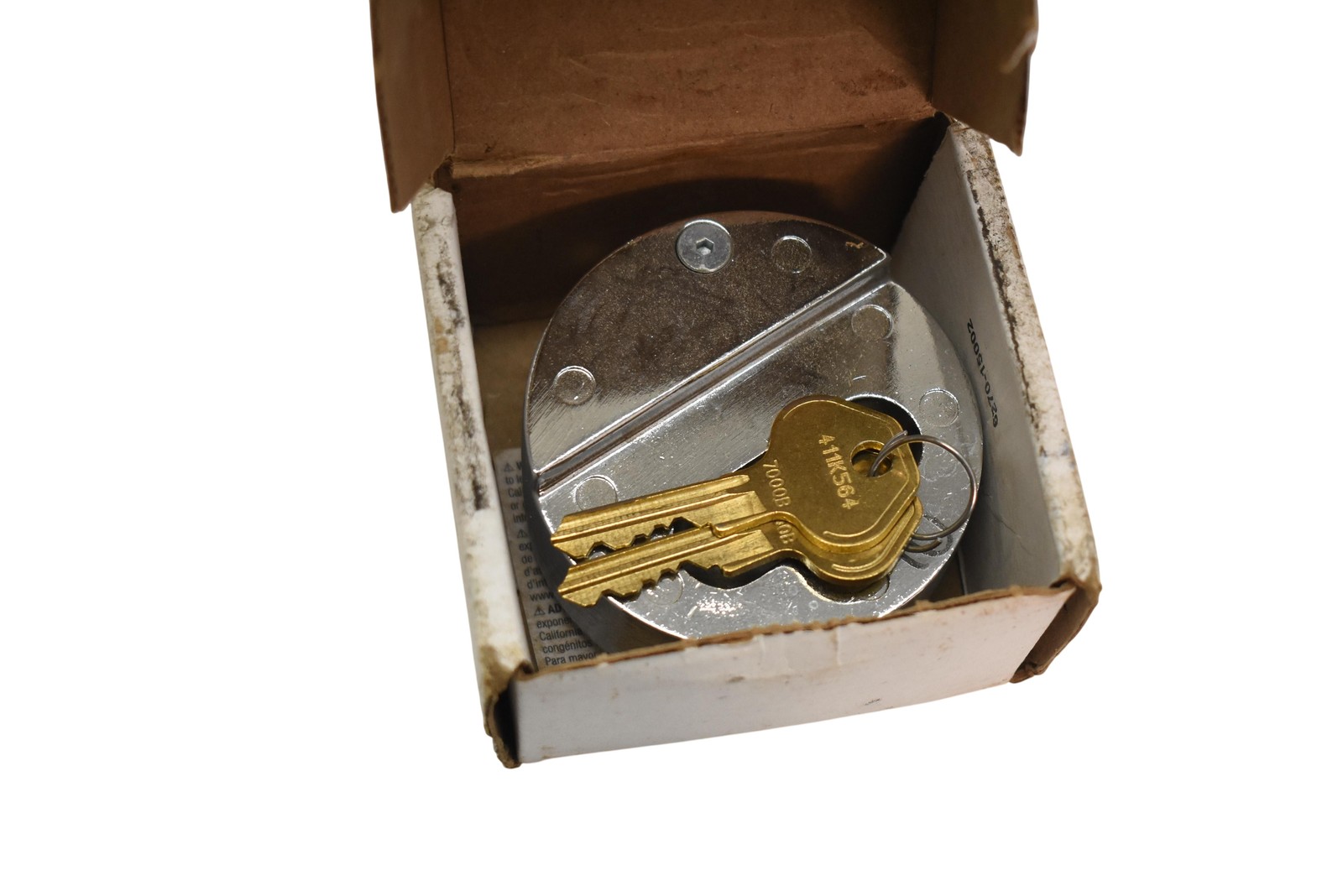 Master Lock 6271KA Puck Padlock Keyed Alike 411K564 W/ 2 Keys Silver Hidden