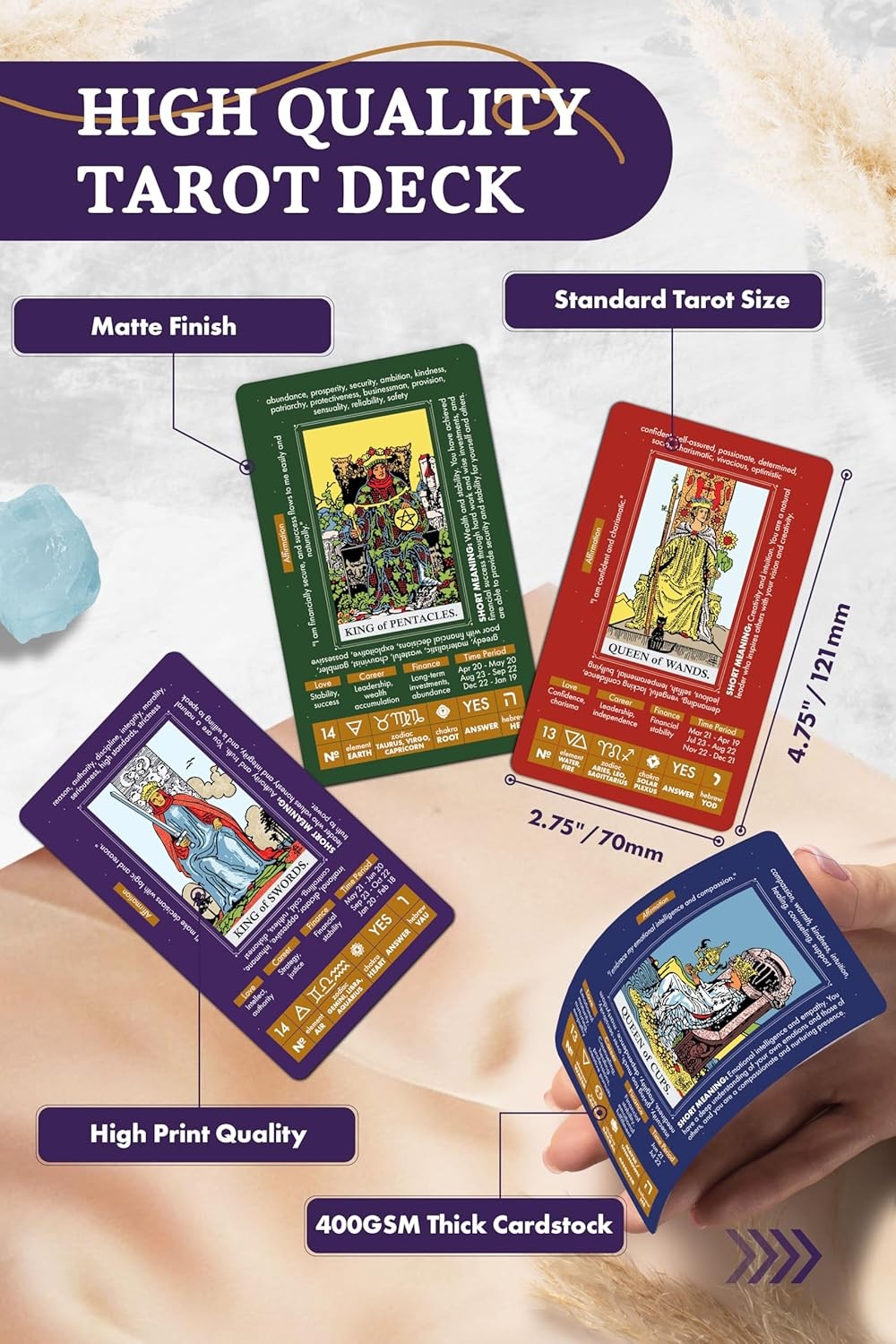 Wyspell Tarot for Learning - Cards with Meanings on Them - Beginner...