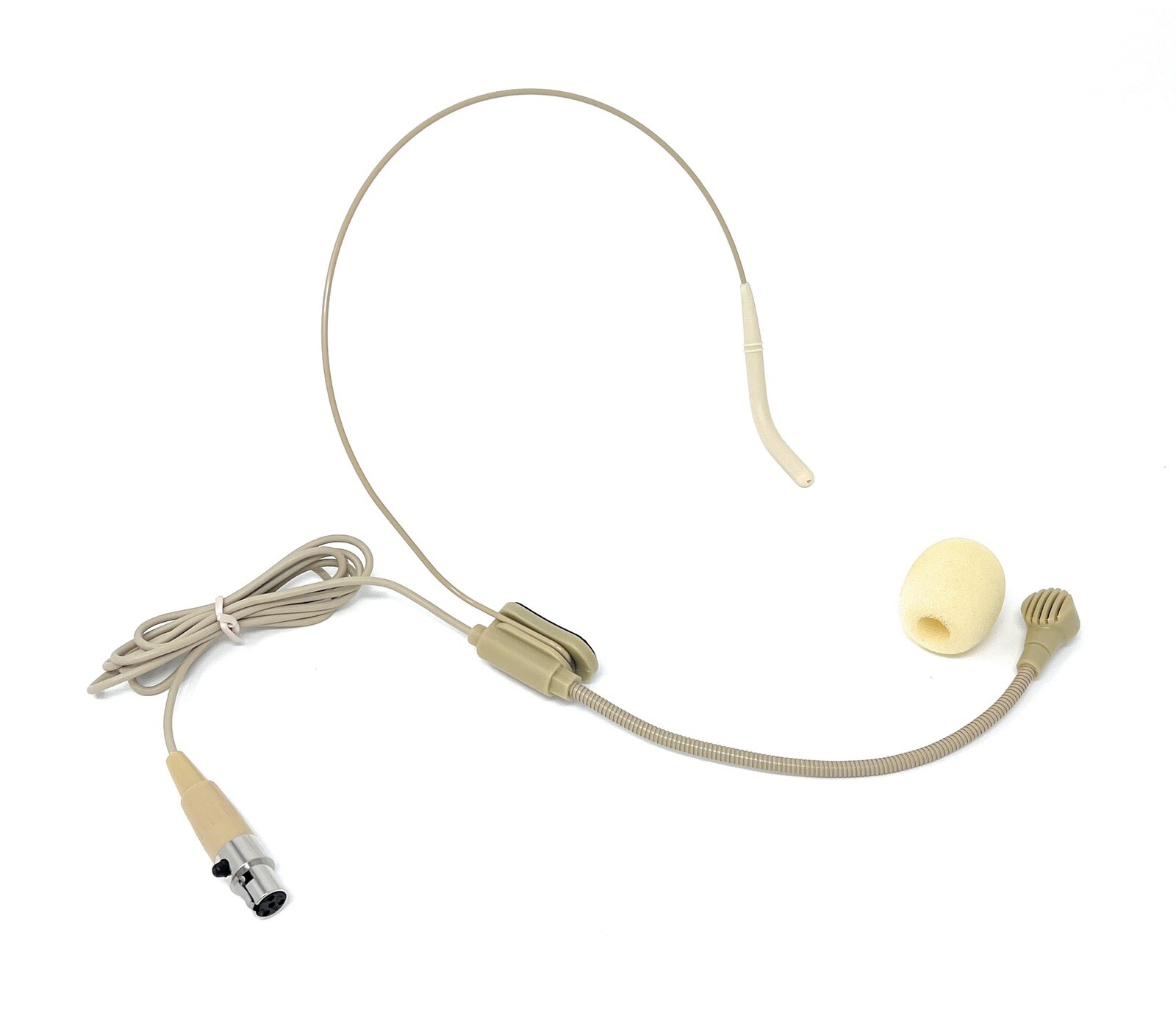 Beige Cardioid Headset Microphone w/ Flexible Wired Boom fits Shure Wireless
