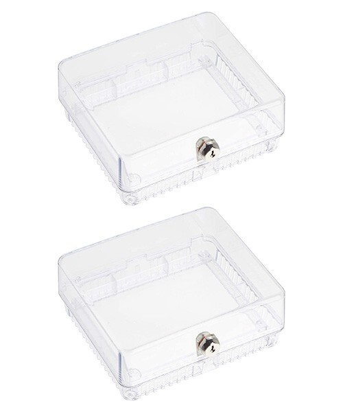 (2) Honeywell CG511A Thermostat Guard Lock Protection With Key 9.06"x5.06"x2.62"