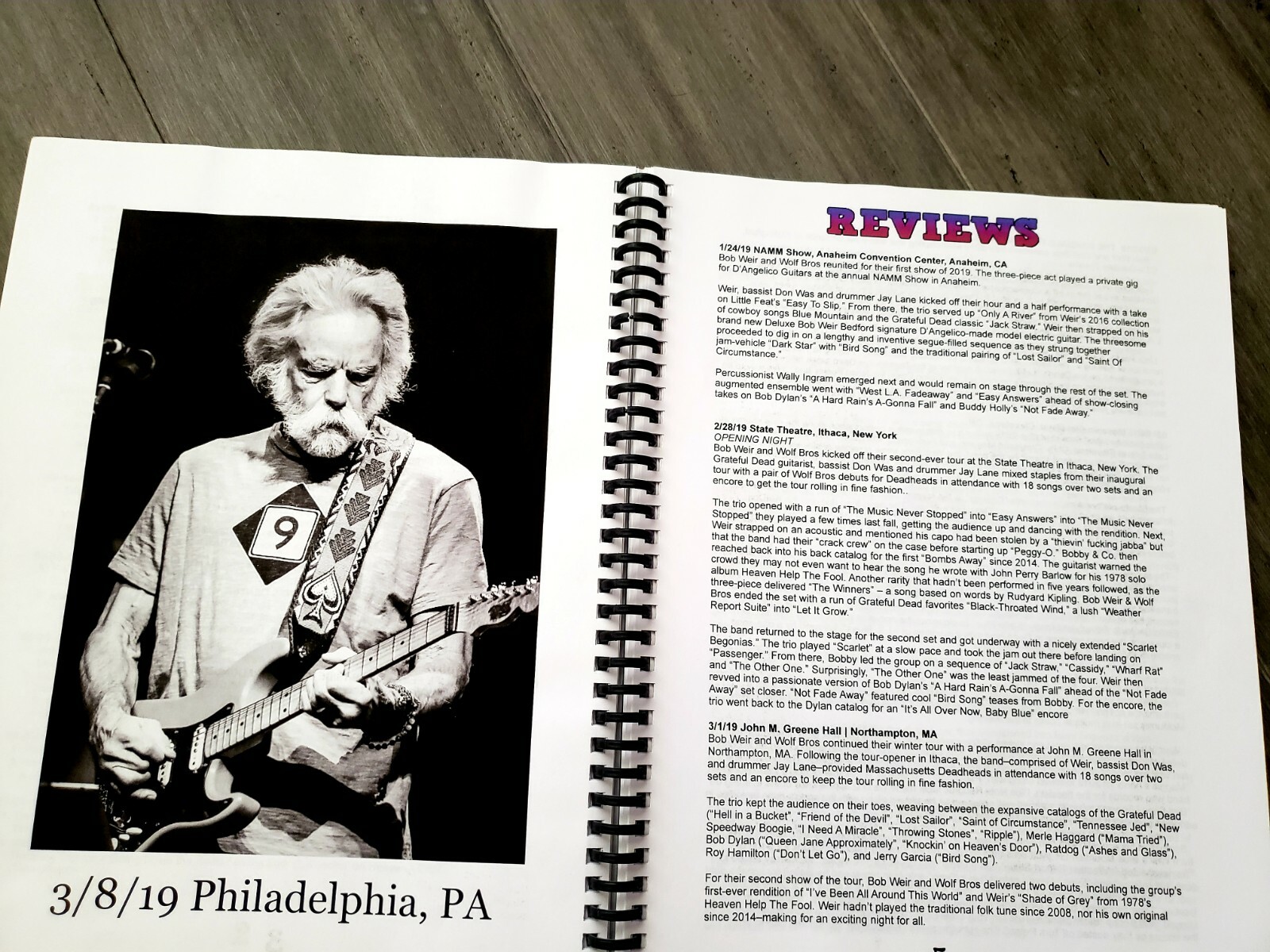 WOLFBASE~THE COMPLETE GUIDE TO BOB WEIR & WOLF BROS SONG LISTS GRATEFUL DEAD