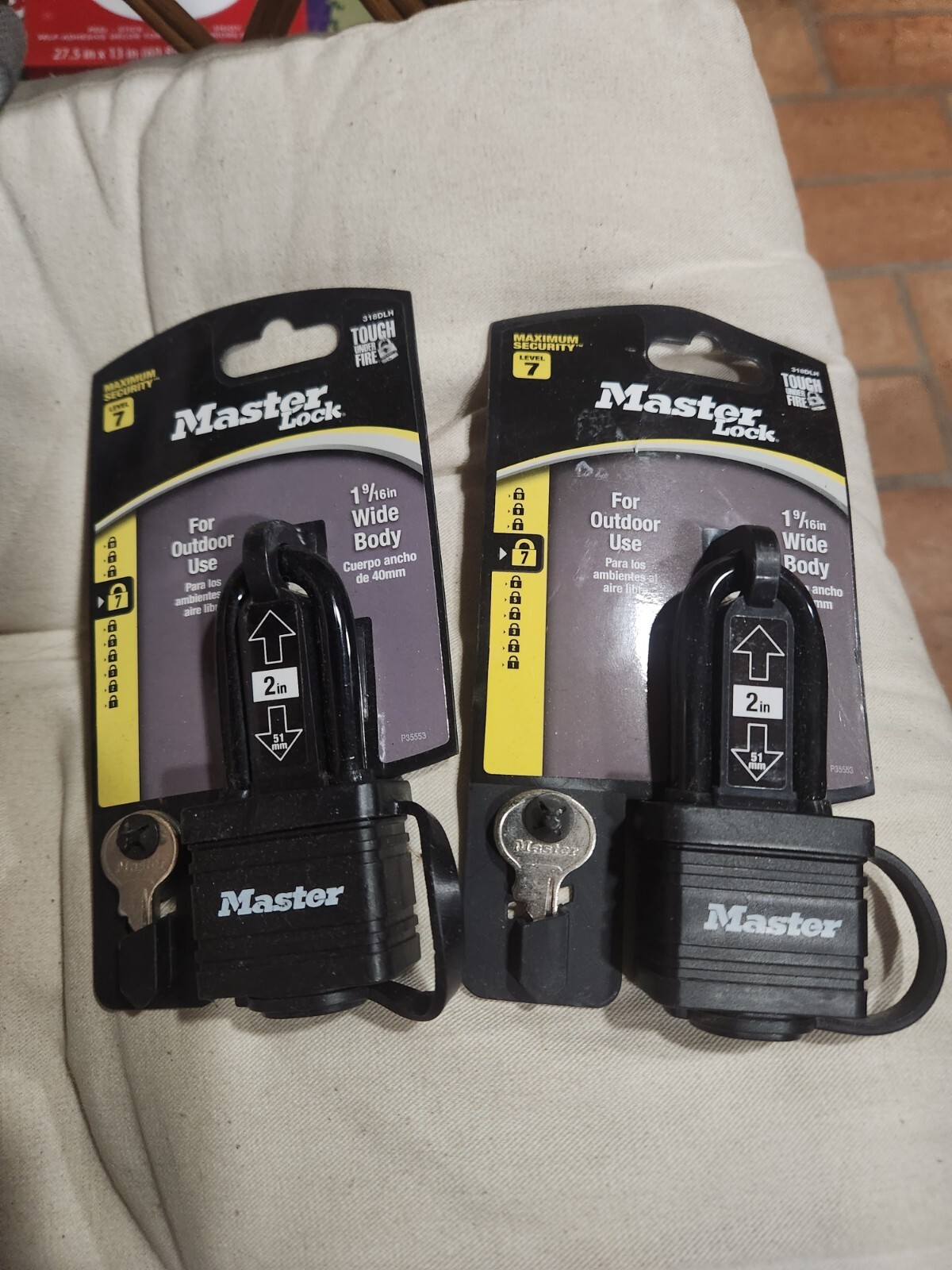 4 Master Locks 1-1/2 In. And 2 in. Shackle Laminated Steel Padlocks