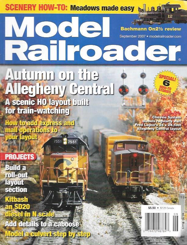 Model Railroader Sept.2007 HO N Scale Allegheny Mail Operations SD20 Diesel Fall