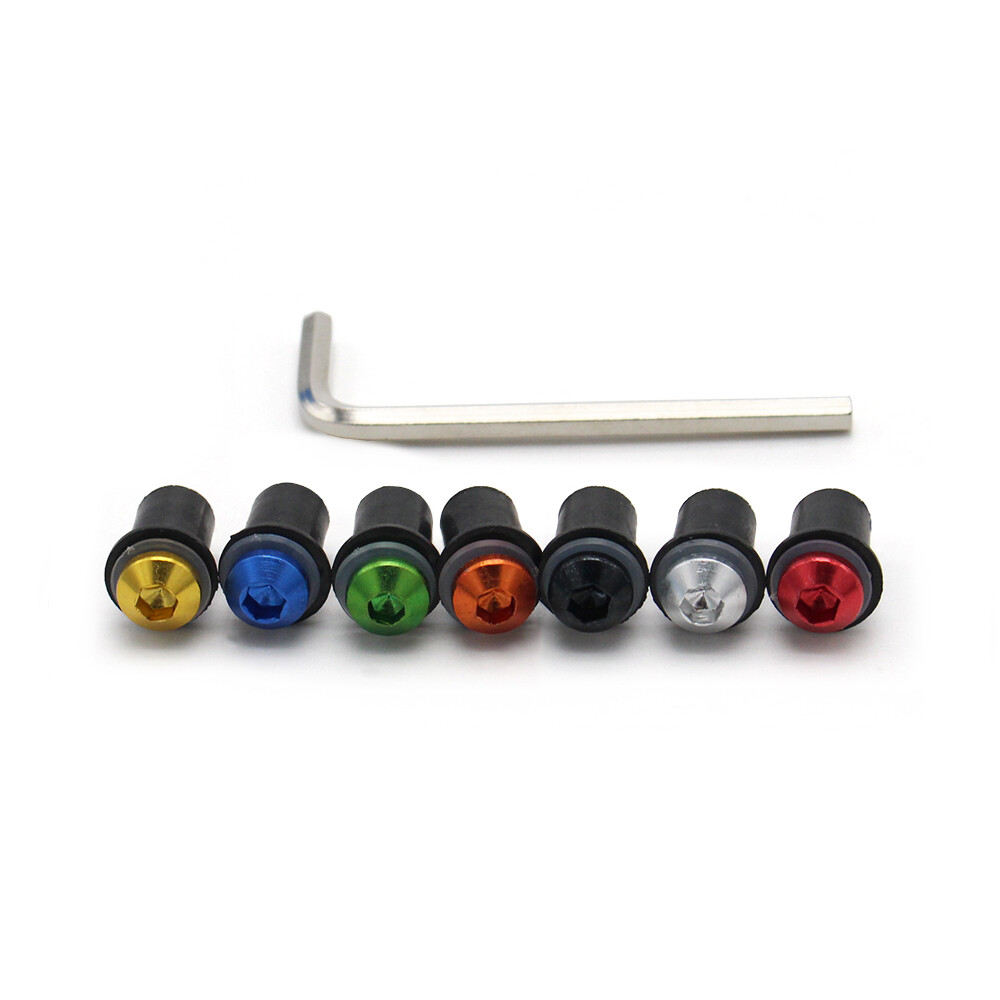 Motorcycle Windscreen Bolts 5mm Aluminum Alloy Bolt Kit Well Nuts Windshield M5