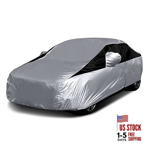Titan Lightweight Poly 210T Car Cover for Compact Sedans 176-185". Waterproof,