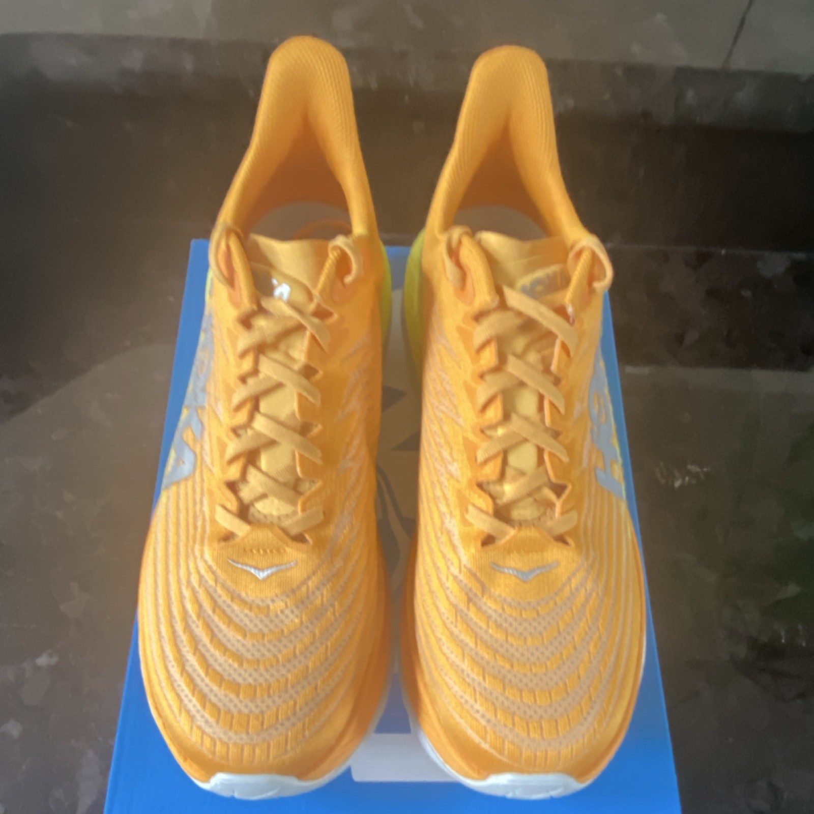 HOKA Mach 5 Men's Running Shoes Orange Yellow Mesh US 12D 1127893