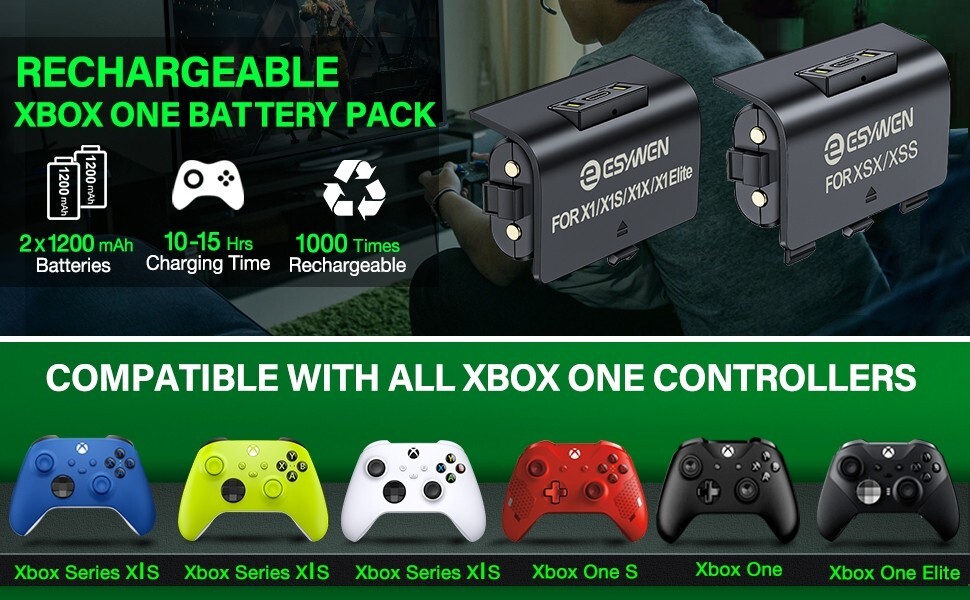 Rechargeable Battery Pack For XBox One X/S Series X/S Controller & Charger Cable
