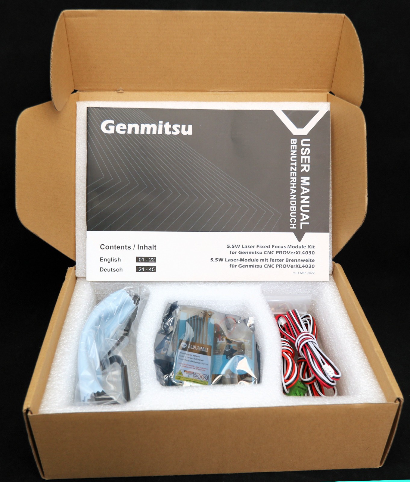 Genmitsu FL55P 5.5W Fixed Focus Laser Module Kit for  3018-PRO, ProverXL 4030