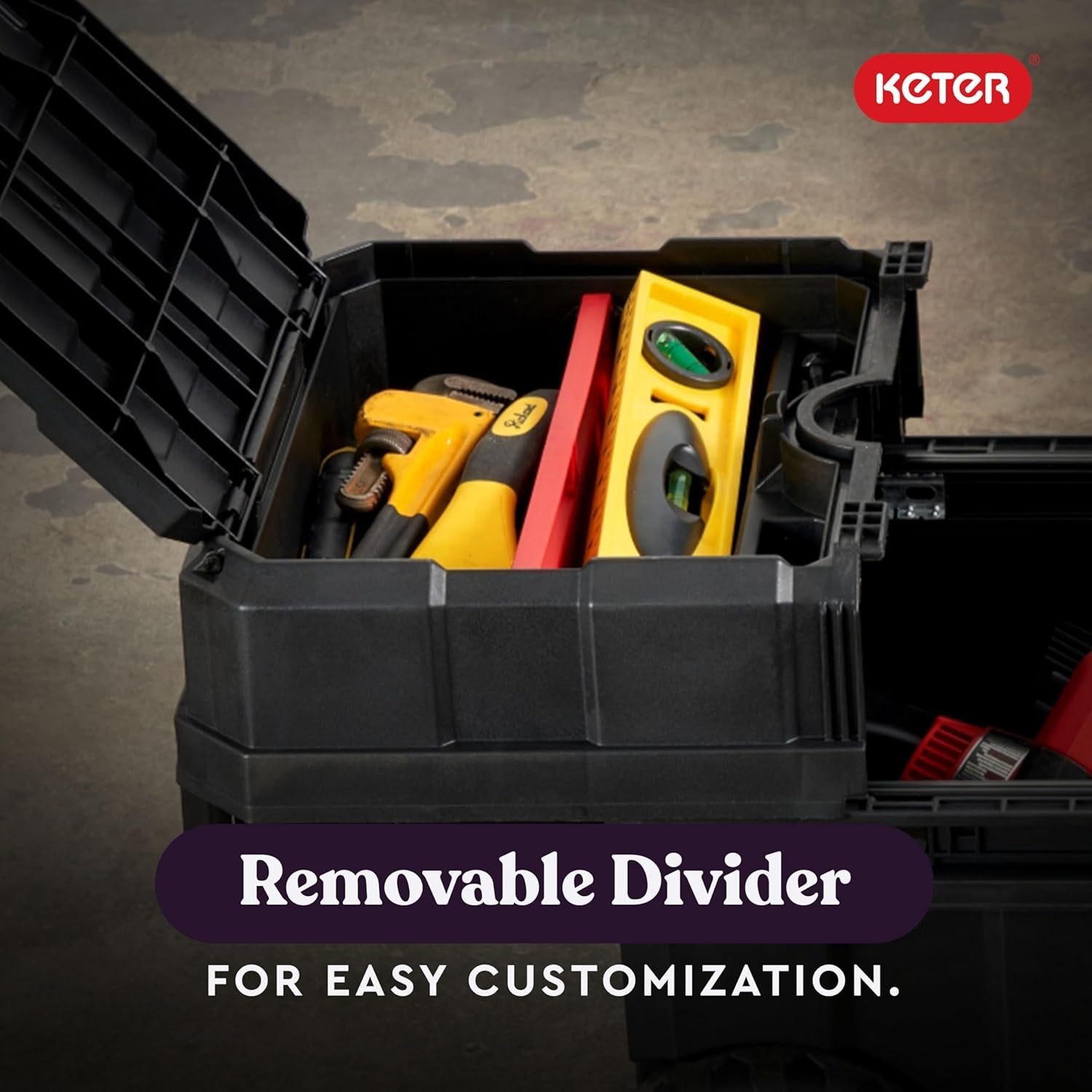 Masterloader Resin Rolling Tool Box with Locking System and Removable Bins