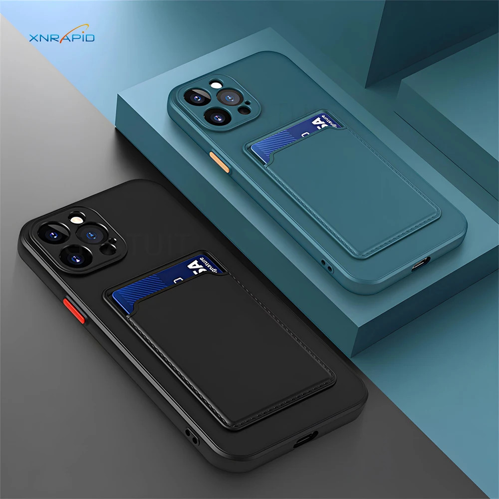 Luxury Soft Silicone Wallet Case Funda For iPhone 17 Air 16 15 14 11 13 12...