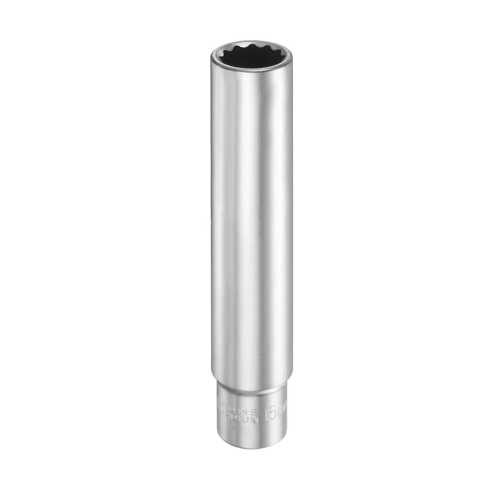 12 Points Deep Socket 3/8" Drive 15mm Nickel Plating Flip Sleeve 4.7" Long