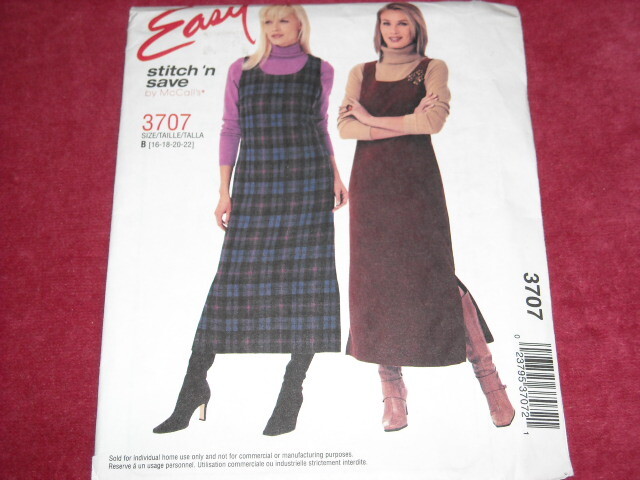 🌸  McCALL'S #3707 - LADIES TEA LENGTH - HIGH WAISTED JUMPER PATTERN 16-22 FF