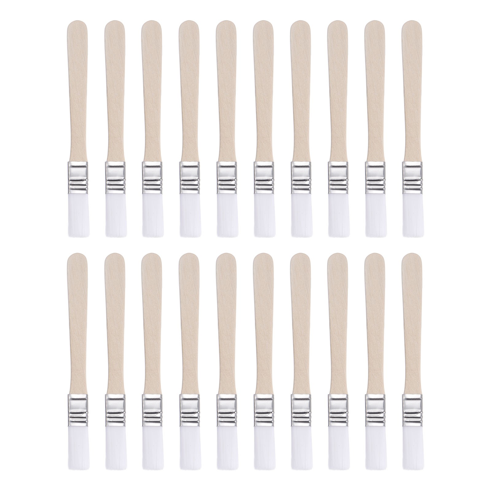 20pcs Paint Brushes 0.5" Flat Paint Brush Nylon Bristle Chip Wall Brush White