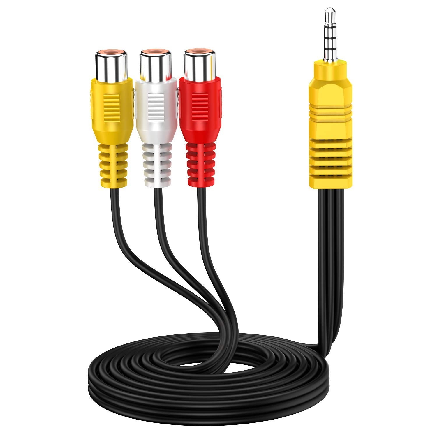 SZMXUCK AV Adapter,3 RCA to Input Adapter,Video 3.3 feet, White,Yellow
