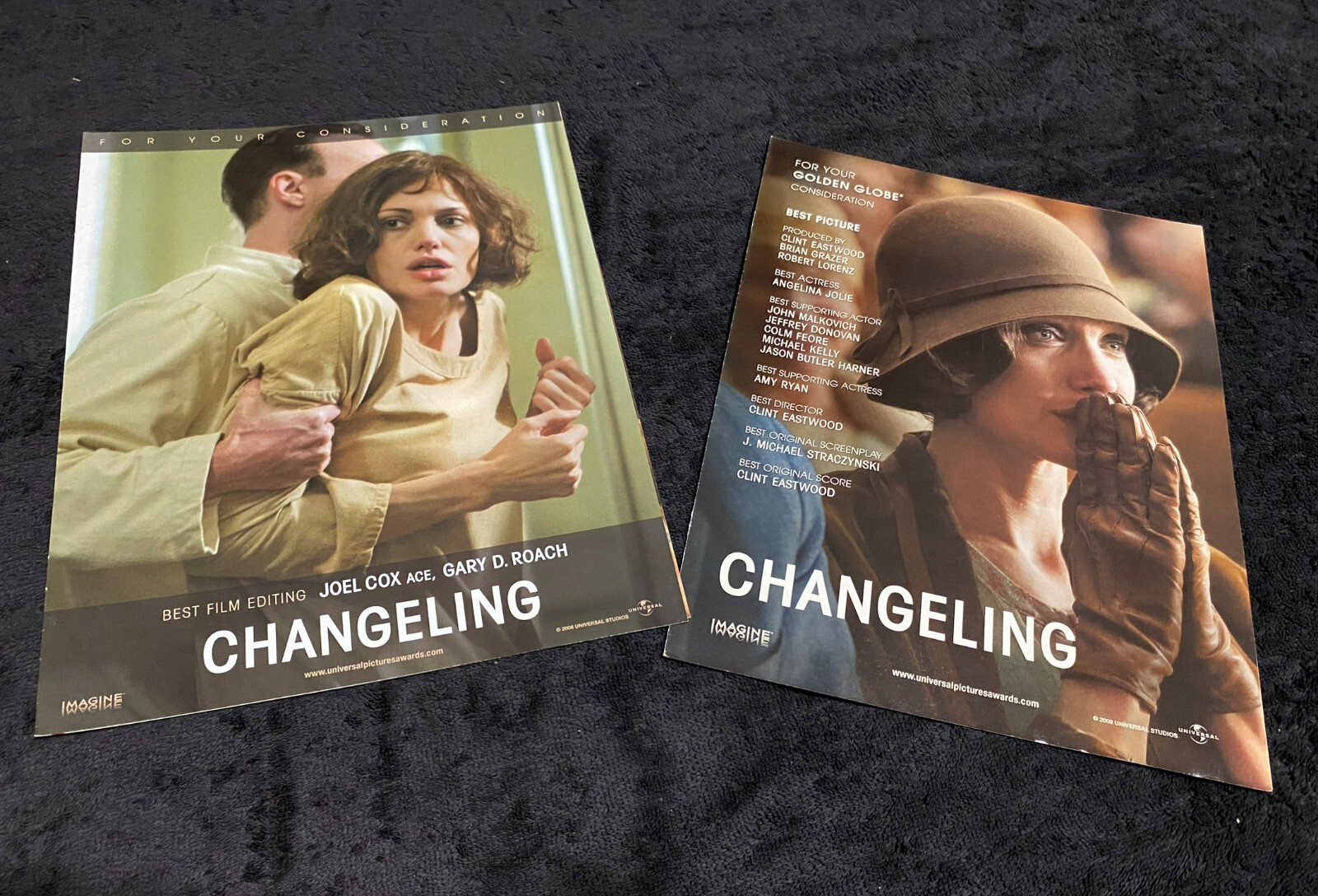 CHANGELING two Oscar ads Angelina Jolie as Christine Collins, Clint Eastwood