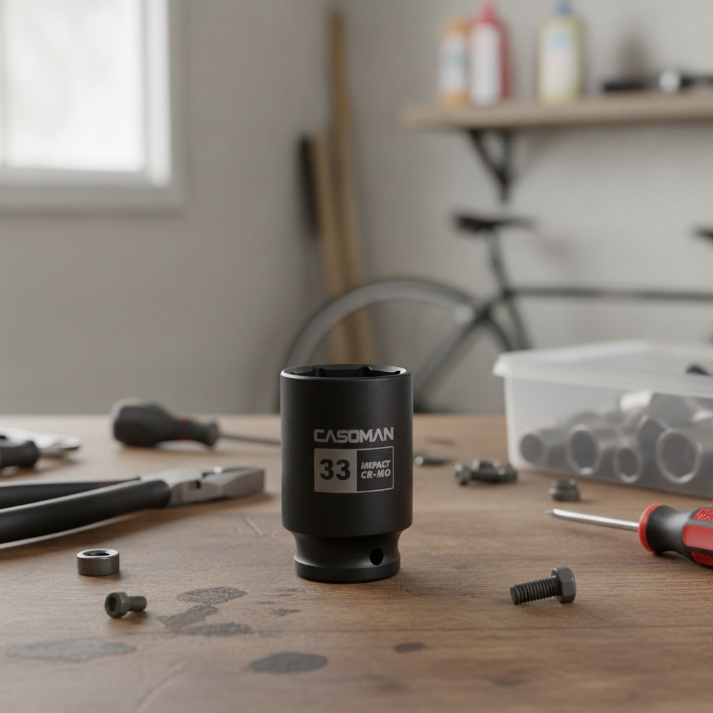1/2" Drive x 33 mm Deep 6 PT Impact Socket, CR-MO, 1/2-inch Drive 6 Point Axl...
