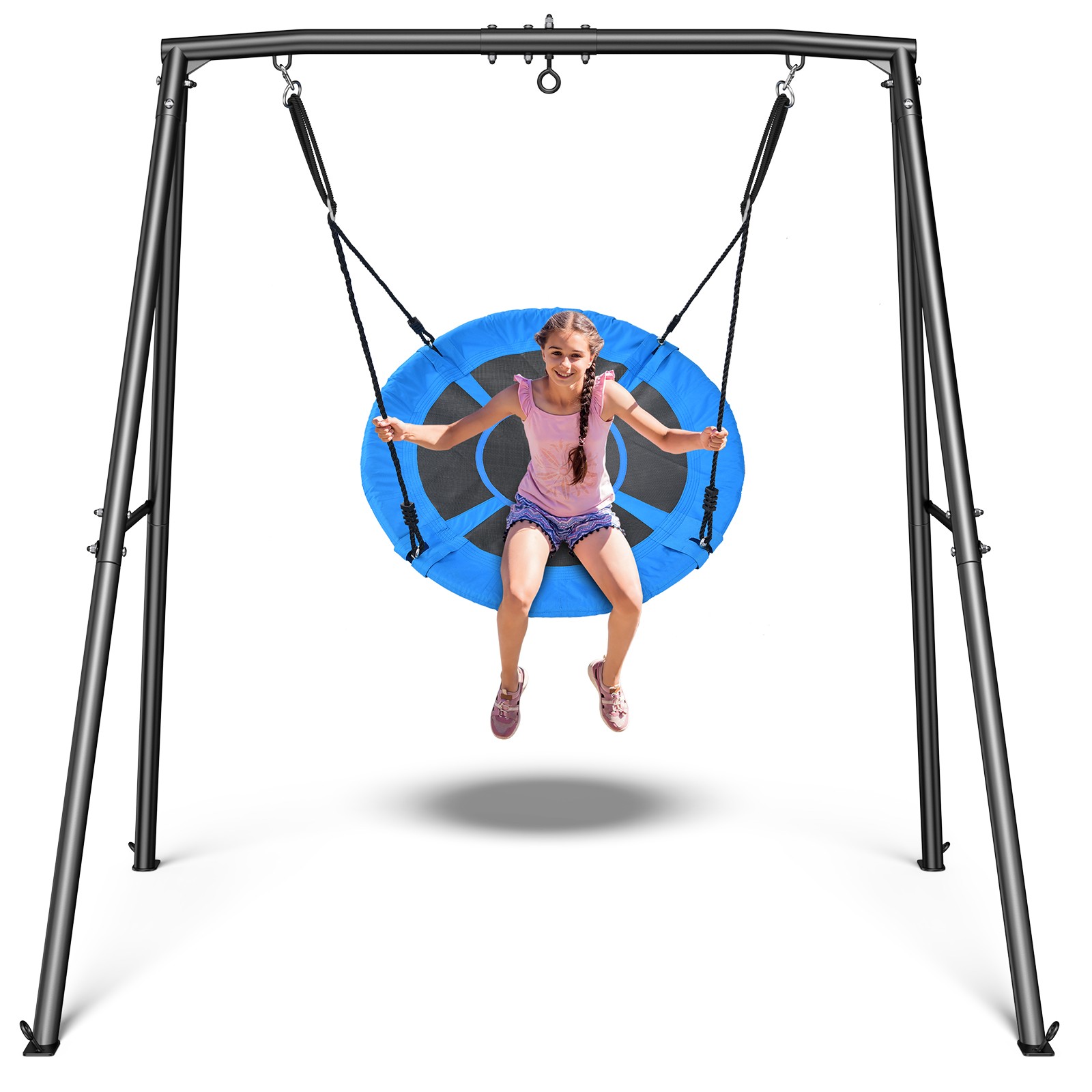 440lb Metal Swing Sets Kids Adult Outdoor Play 40" Saucer Swing Heavy Duty Frame