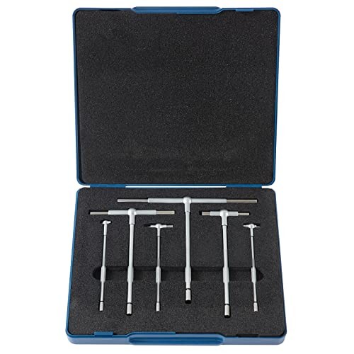 6 Pc Telescoping Gage Set, T-Bore Hole Gauges, T-Gauges 5/16" to 6" with case