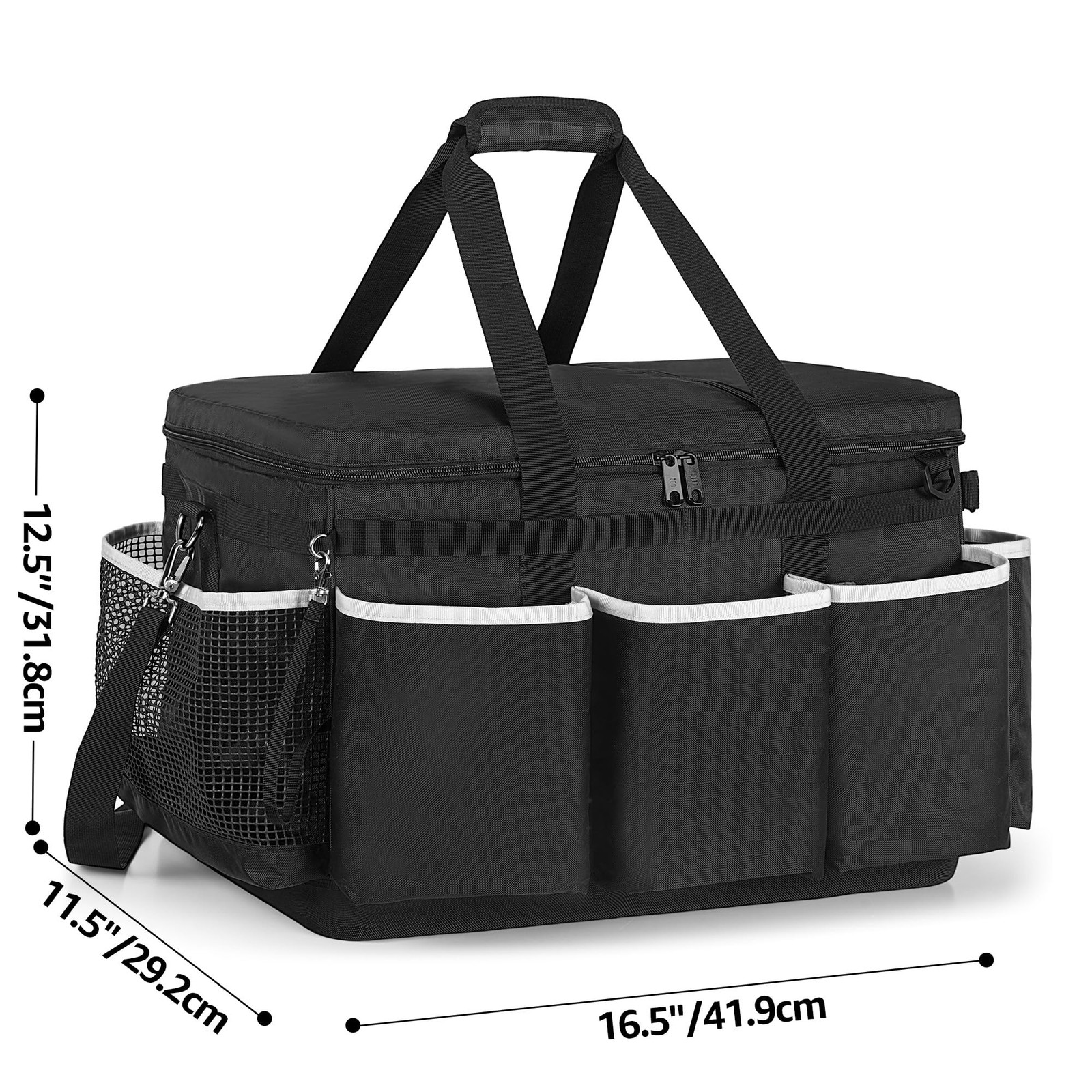 HODRANT Extra-Large Cleaning Caddy with EVA Hard Bottom, High Large, Black