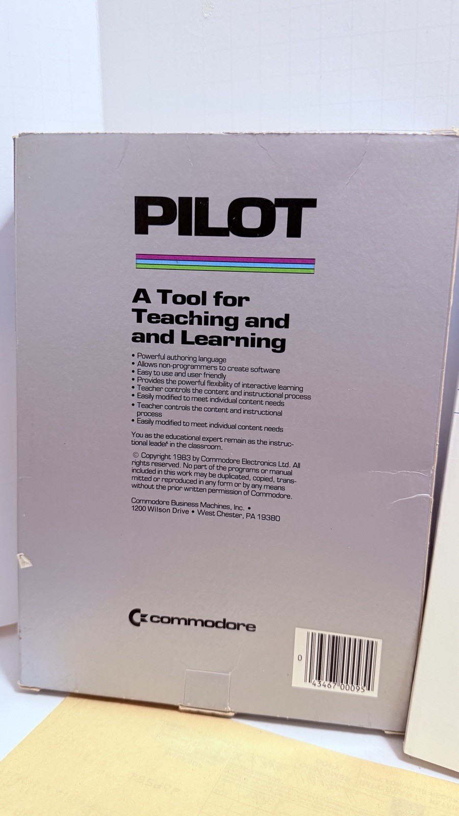PILOT Commodore 64 Tool For Teaching Learning CIB 5.25 Floppy Disk