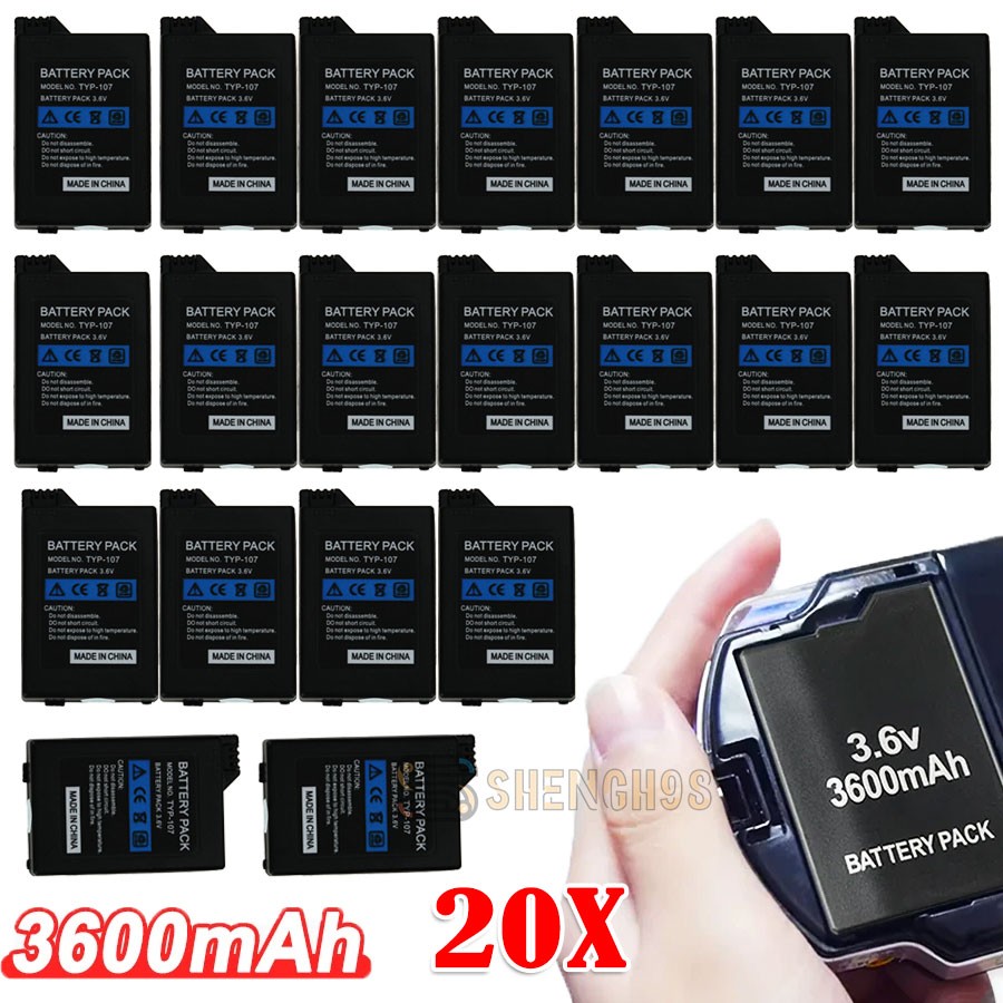 20xFor PSP Replacement Rechargeable Real 3600mAh 3.6V Battery PSP 2000 3000 3001