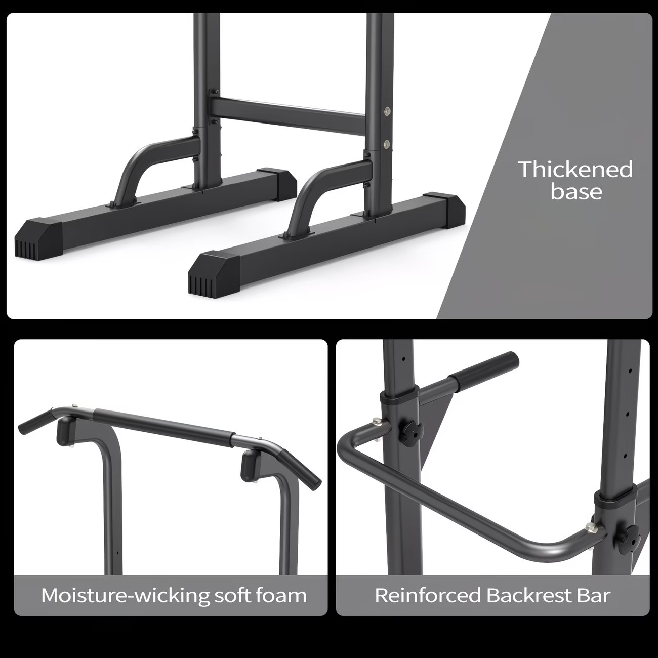 Djustable Height Power Tower Dip Station, Multi-Functional Strength Training Fit