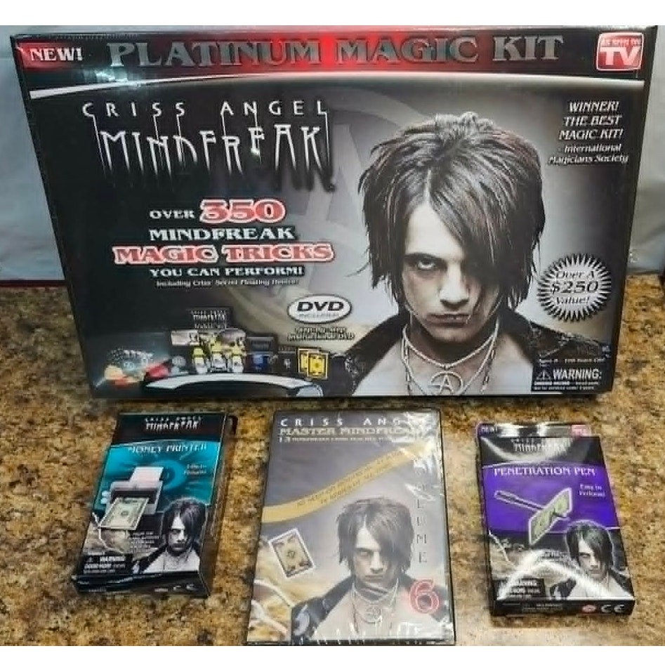 Criss Angel Mindfreak Platinum Magic Kit Box Set Lot Money Printer Pen DVD