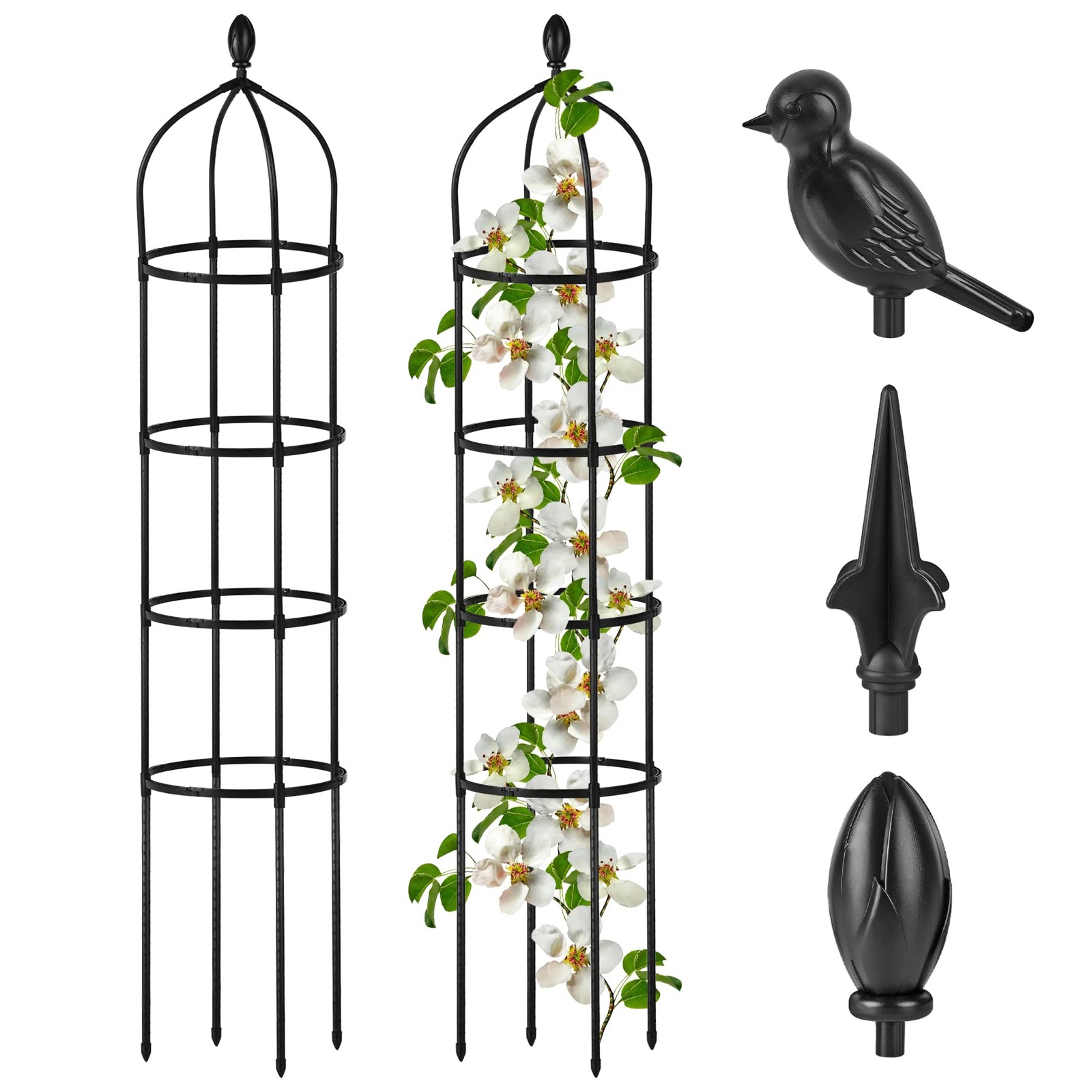 Garden Obelisk Trellis for Climbing Plants Outdoor 6 Ft 6 Ft(1 Pcs), Black