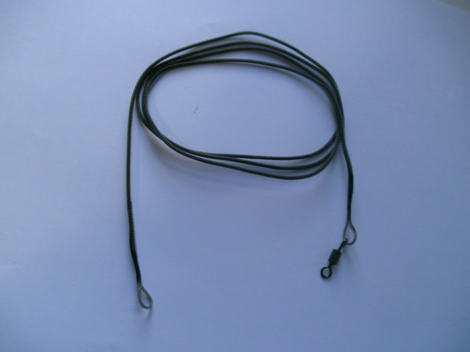 CARP FISHING LEAD CORE BRAIDED LEADER 36" / 25lb ''WEED'' COLOUR - INC. SWIVEL