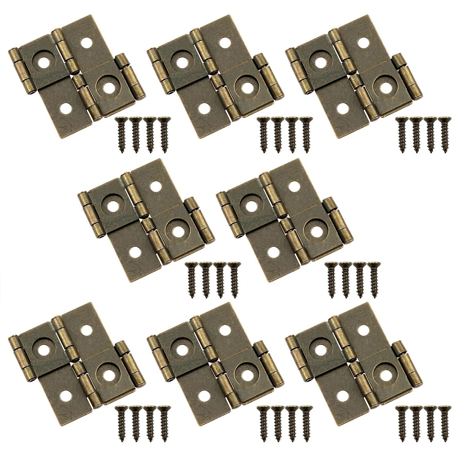 Bronze Double Folding Screen Hinges 360 Degree Rotation 8 Pack Iron Screws