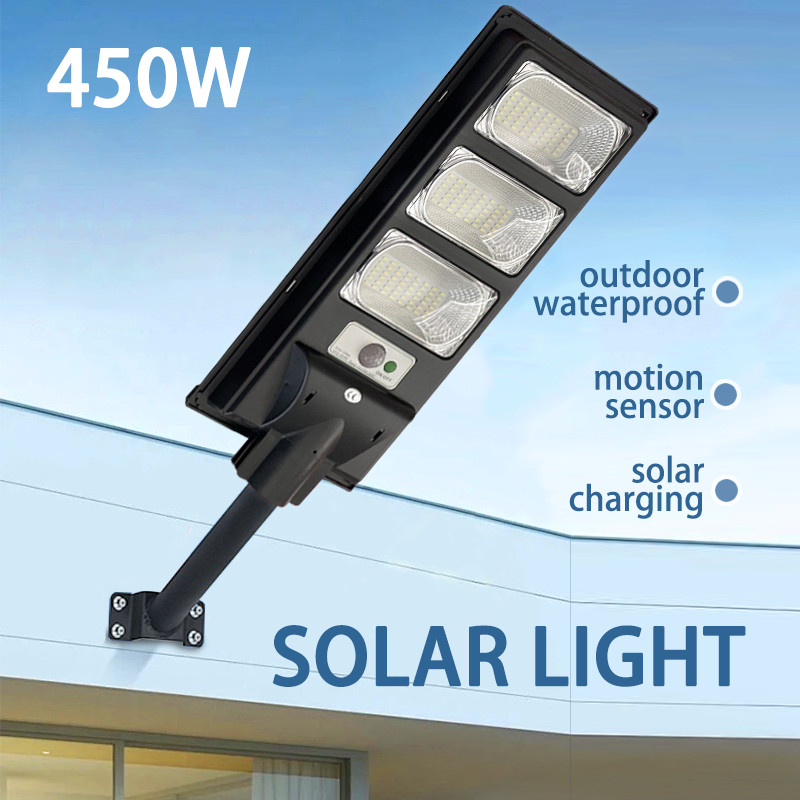 Dusk to Dawn Solar Street Lamp 450W Sensor Security LED Outdoor Remote Control
