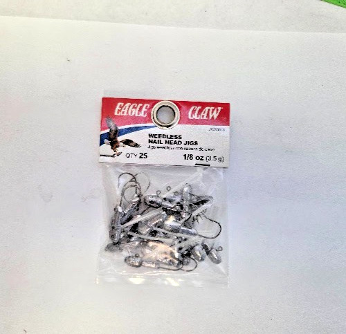 Eagle Claw  Weedless- 1/8 oz Nail Bullet Head Jig 25 Pack  JW25018- Crappie Jig
