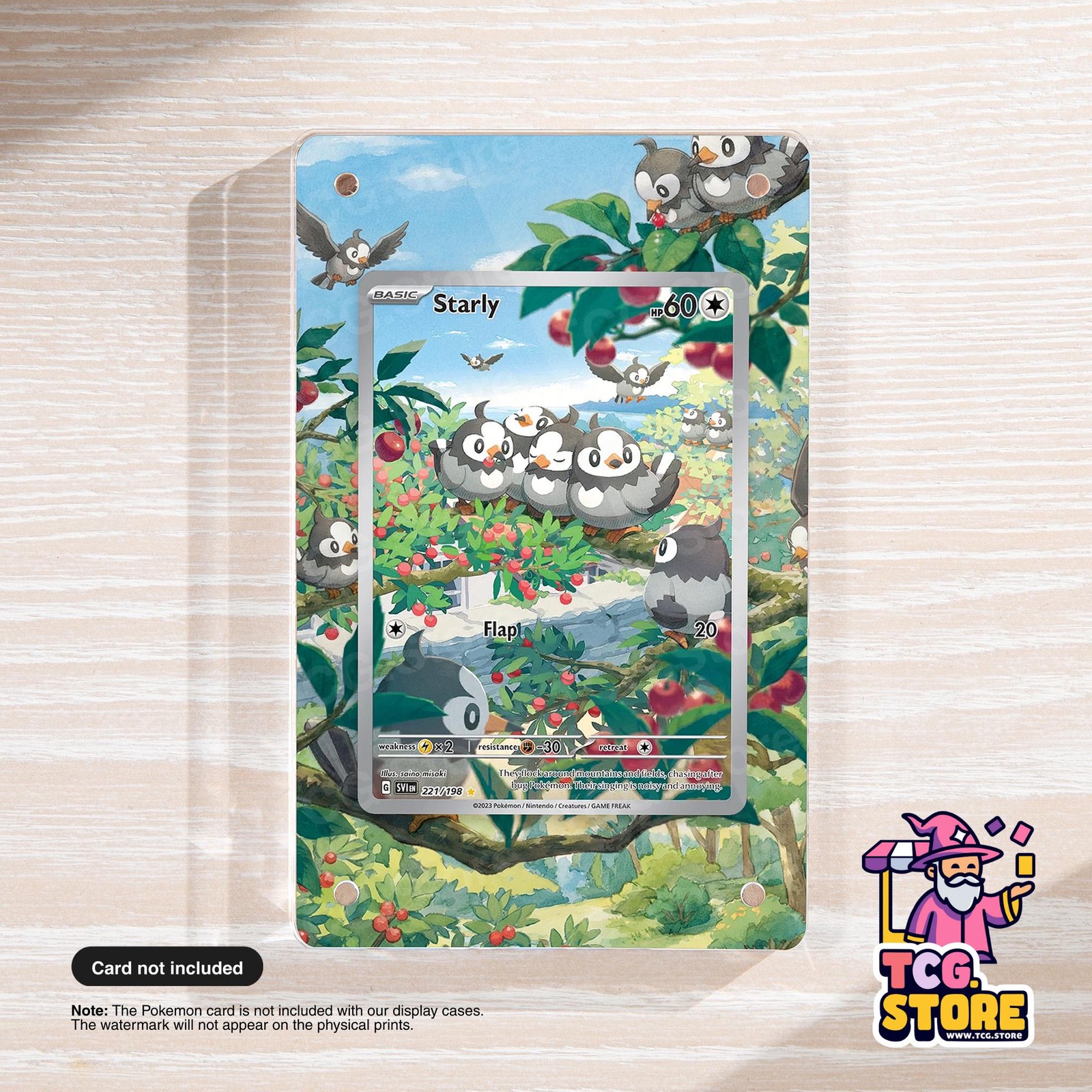 Starly 221/198 - Scarlet & Violet | Pokémon Custom Extended Artwork Display Case