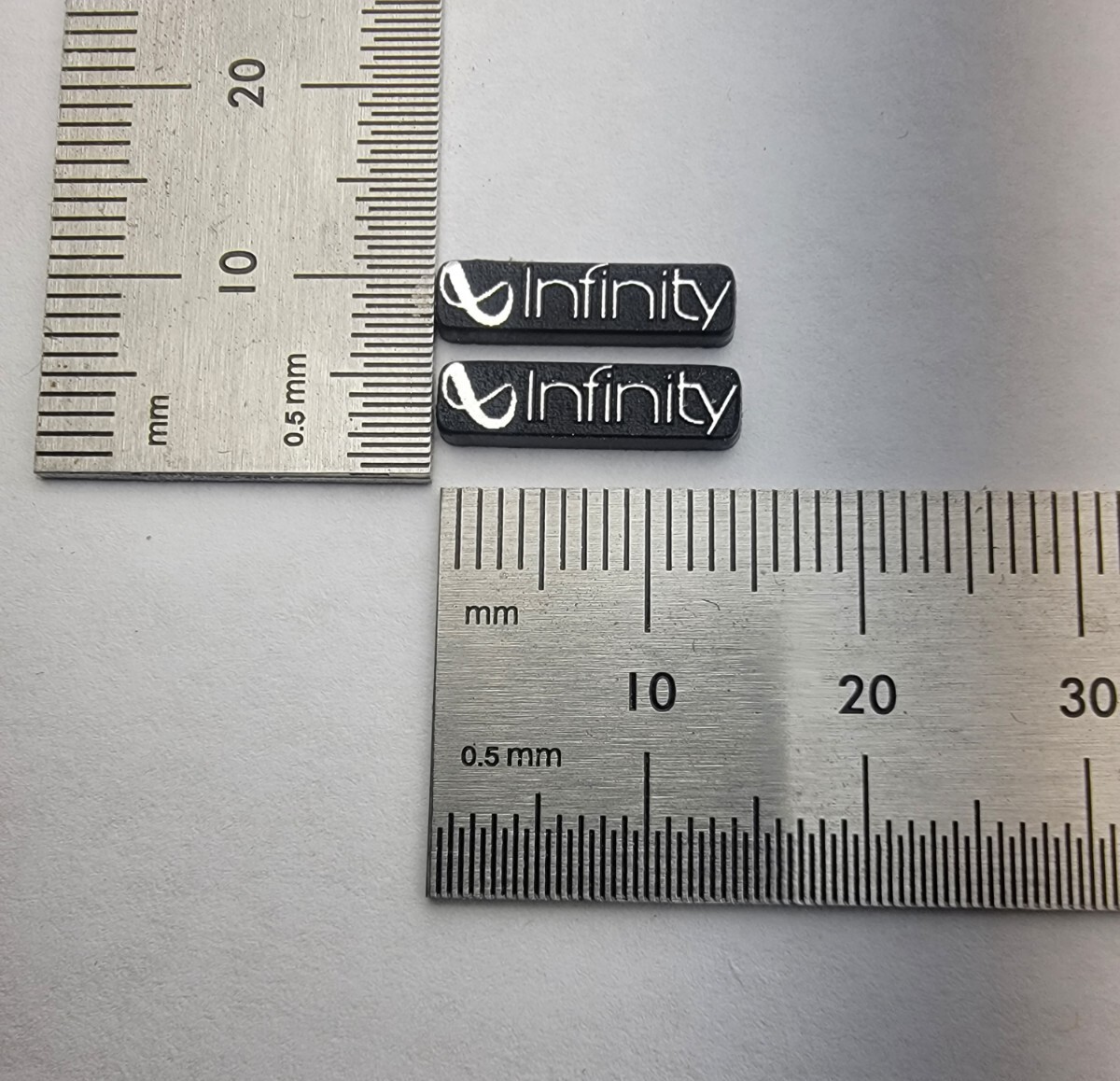 Infinity Tweeter Badge Emblem Logo SMALL SIZE Custom Made Pair With Adhesive