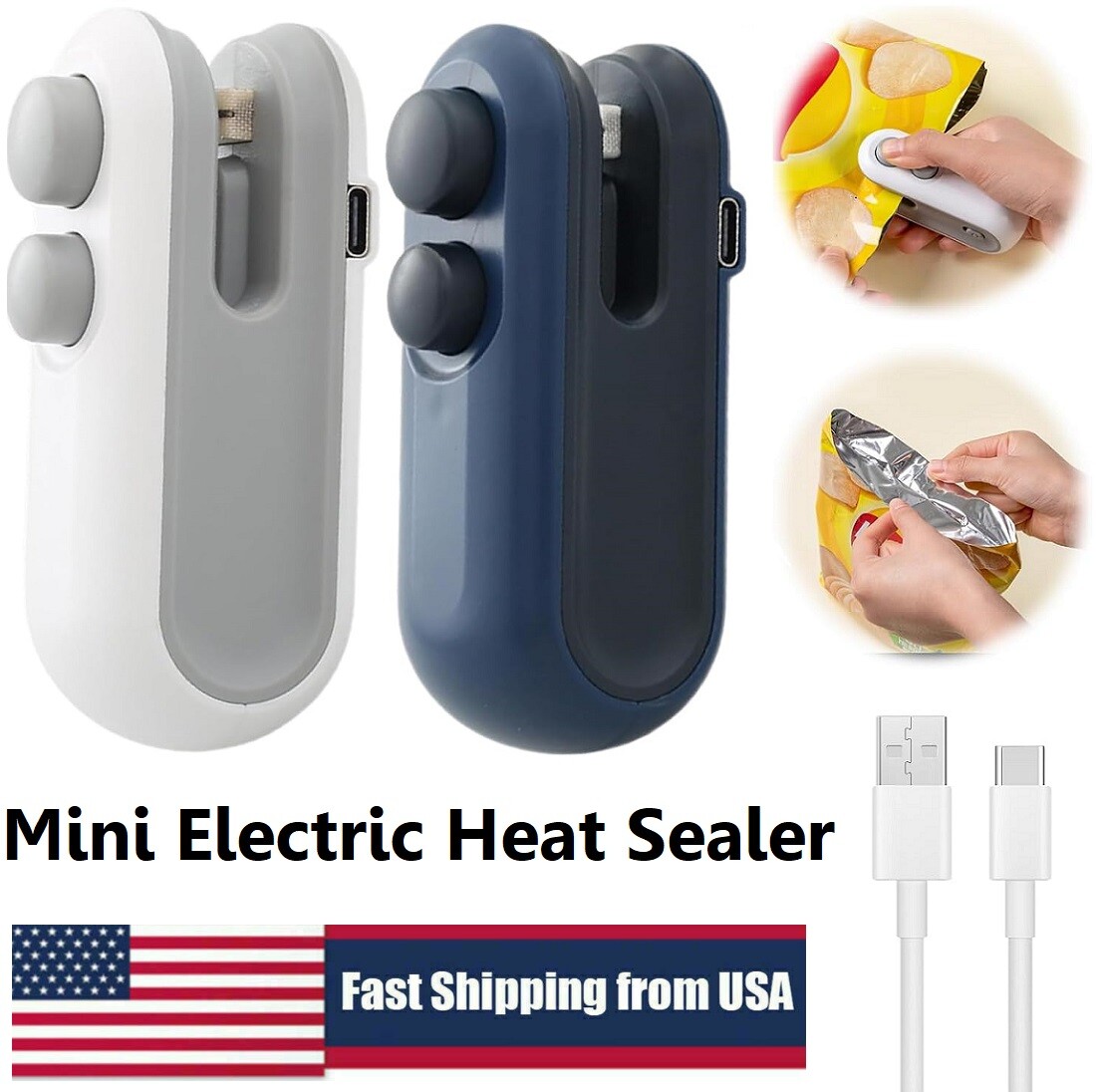 Mini Electric Heat Sealer Sealing Machine Portable Household Plastic Bag Cutter