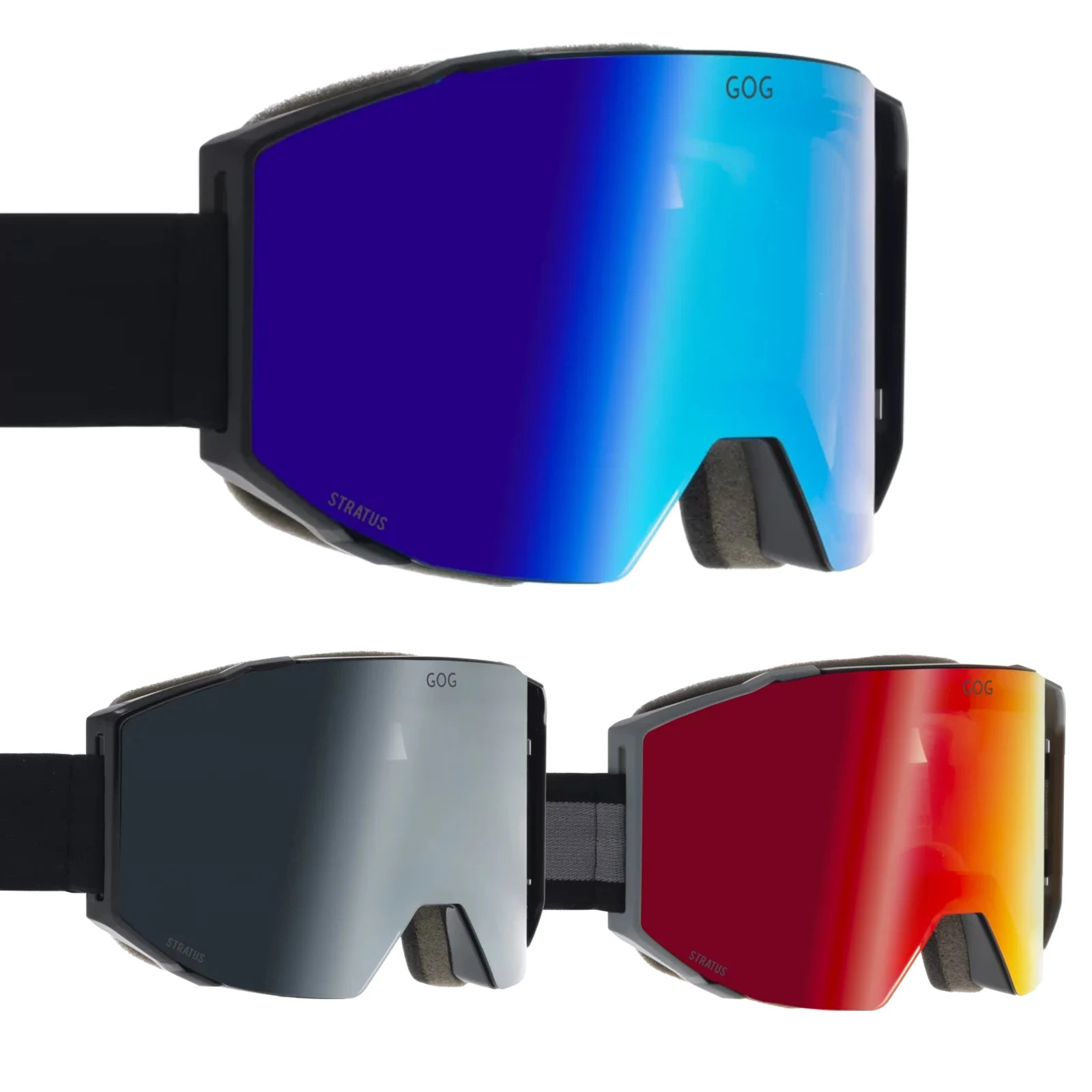 GOG - Unisex Anti-Fog Mirror Ski Goggles Stratus UV400