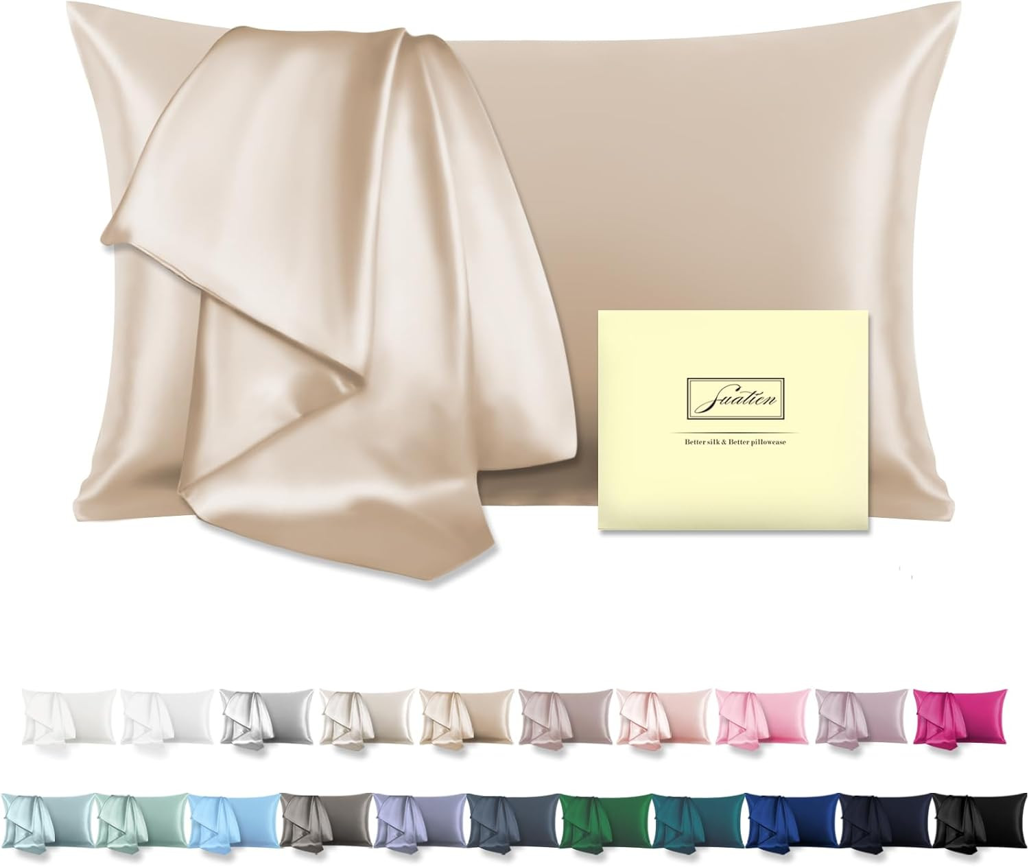 Natural Mulberry Silk Pillowcase for Hair and Skin Queen Size 20"X30" Silk Pillo