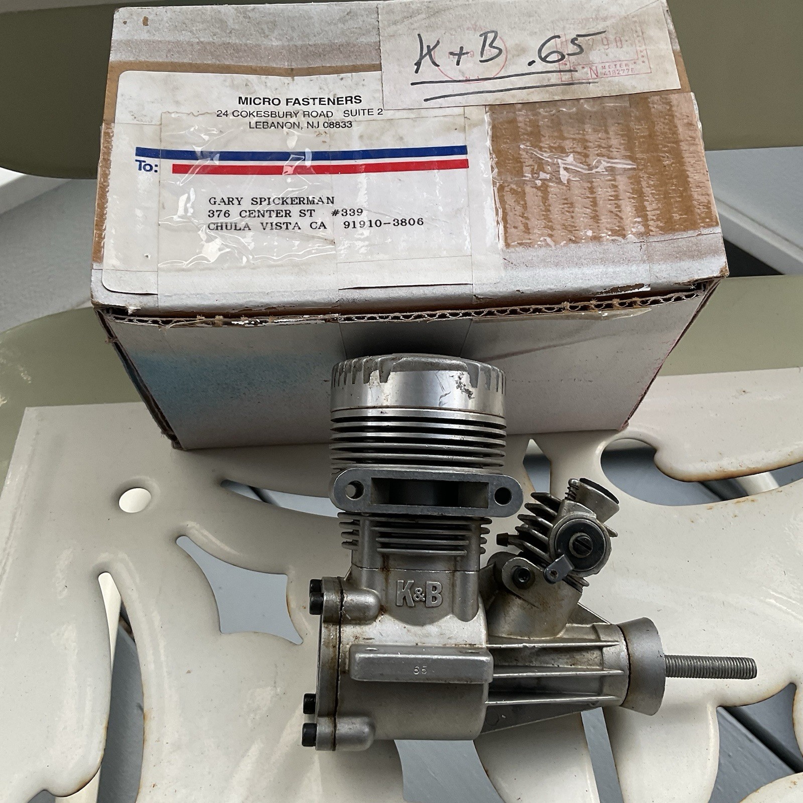 Vintage K&B Model RC Engine .65 Used With Compression