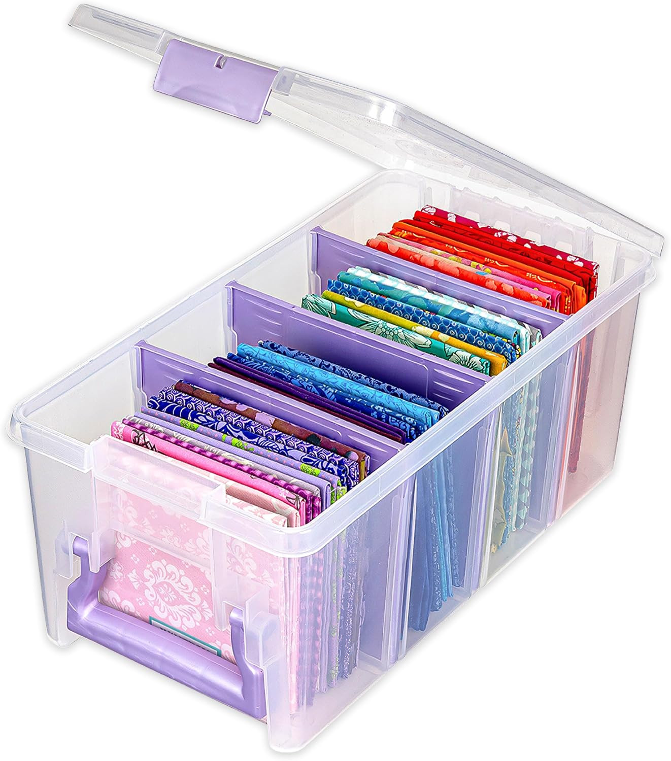 Semi Satchel Portable Craft Organizer with 3 Dividers - Clear Plastic Storage Ca