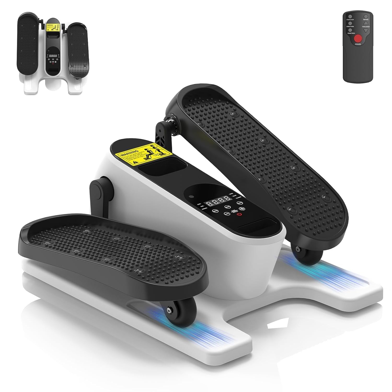 Under Desk Electric Elliptical Trainer White Compact Exercise Machine for Home